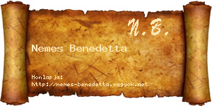 Nemes Benedetta névjegykártya